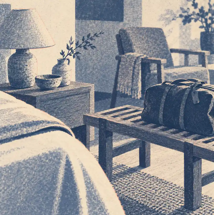 Illustration of accommodation businesses equipment and workspace